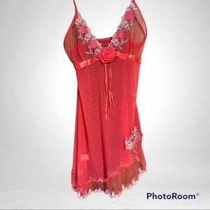 Contrast sheer mesh Romantic babydoll